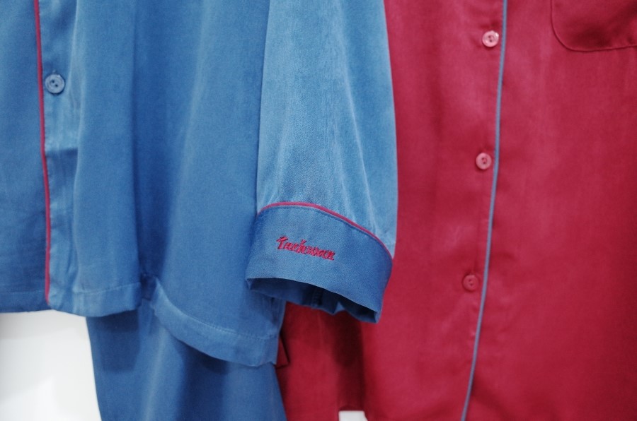 New Wine Silk Pajamas Newlyweds Couple Pajamas Fas