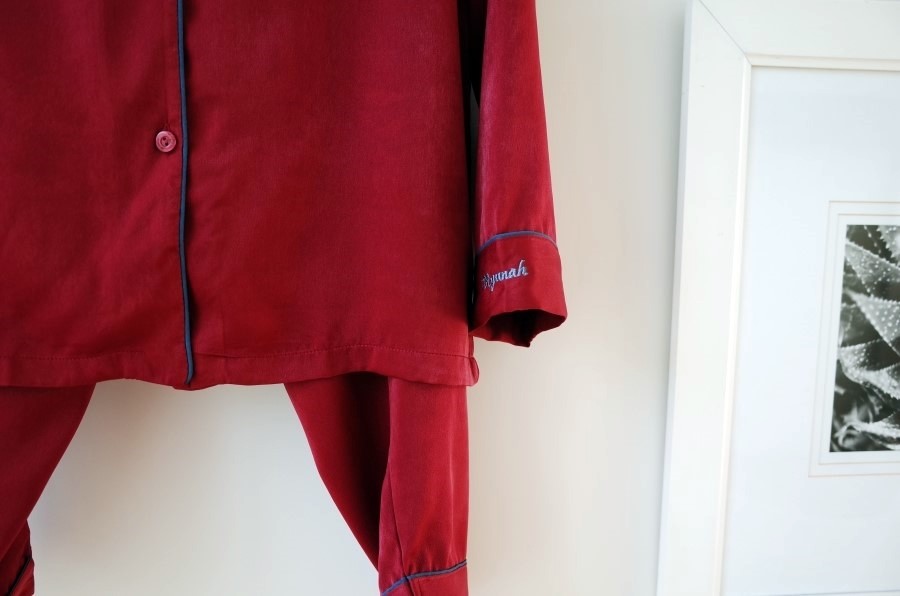 New Wine Silk Pajamas Newlyweds Couple Pajamas Fas